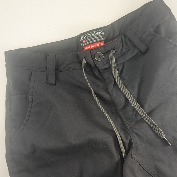 Men's Black Slim Fit Pants - Picture 1 of 6